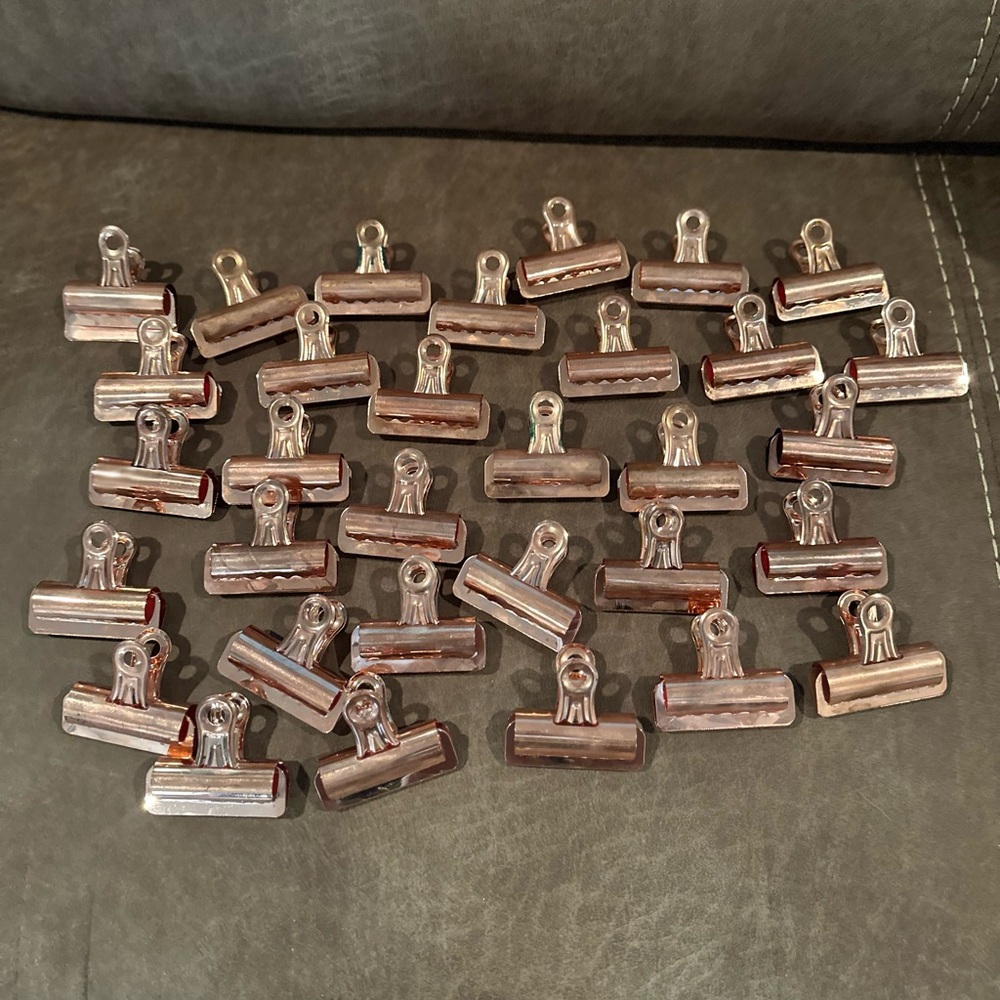 Set of 32 Urban Outfitters Copper Bulldog Clips